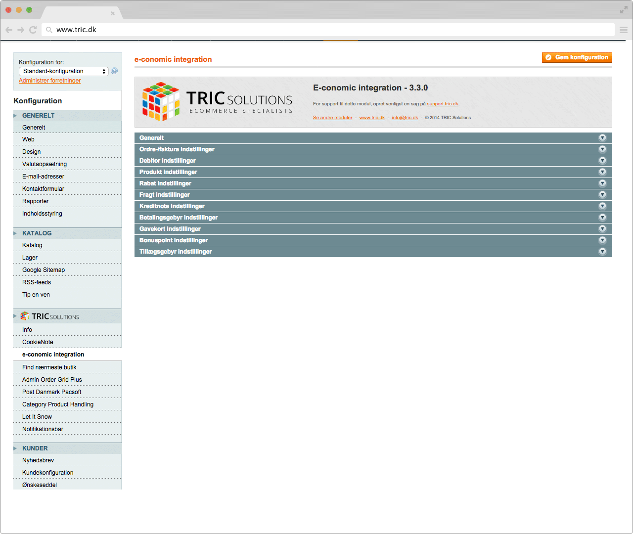 enlager, magento e-conomic integration - 2-vejs med lagerstyring